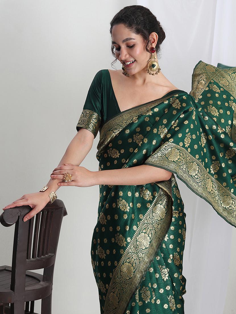 women self design banarasi saree with blouse - 21978333 - Standard Image - 4