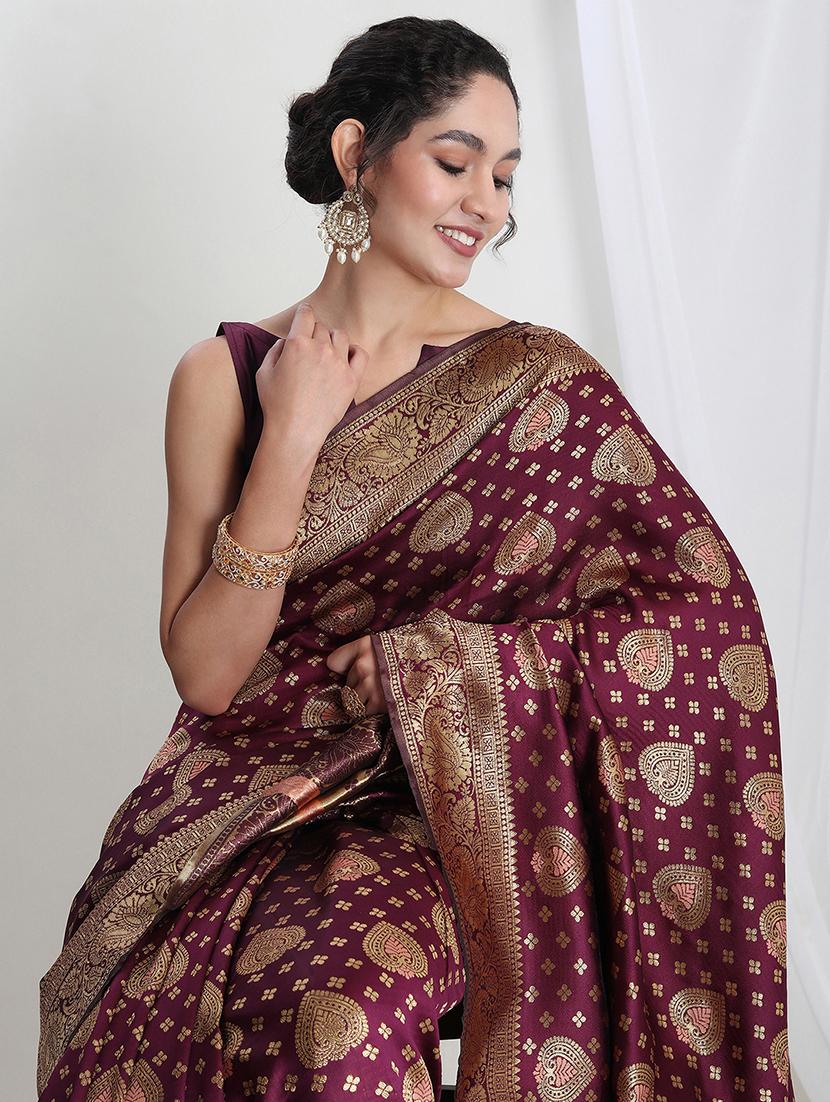 women self design banarasi saree with blouse - 21978342 - Standard Image - 4