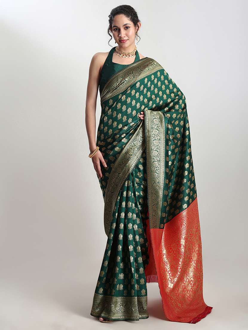women self design banarasi saree with blouse