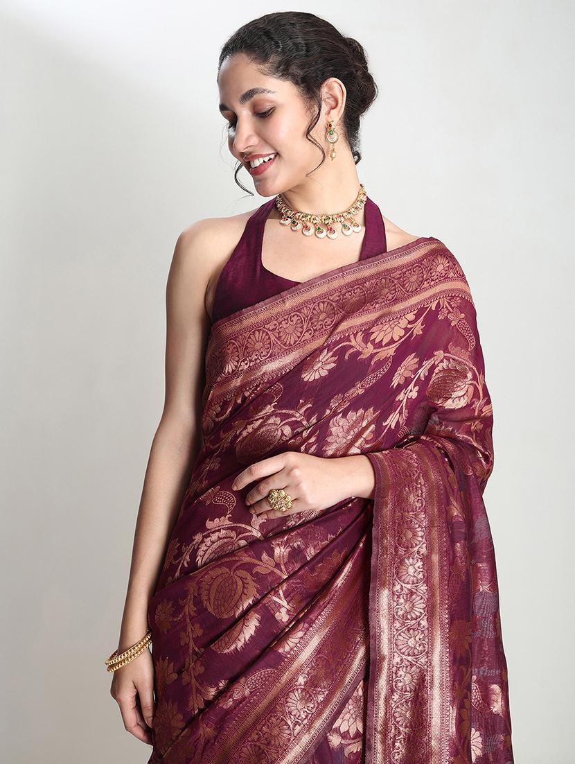women self design banarasi saree with blouse - 21978381 - Standard Image - 4