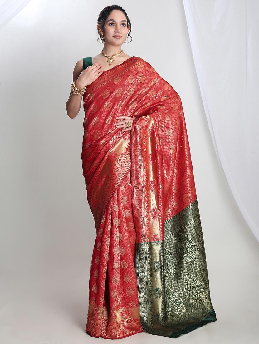 women self design banarasi saree with blouse - 21978408 -  Zoom Image - 0