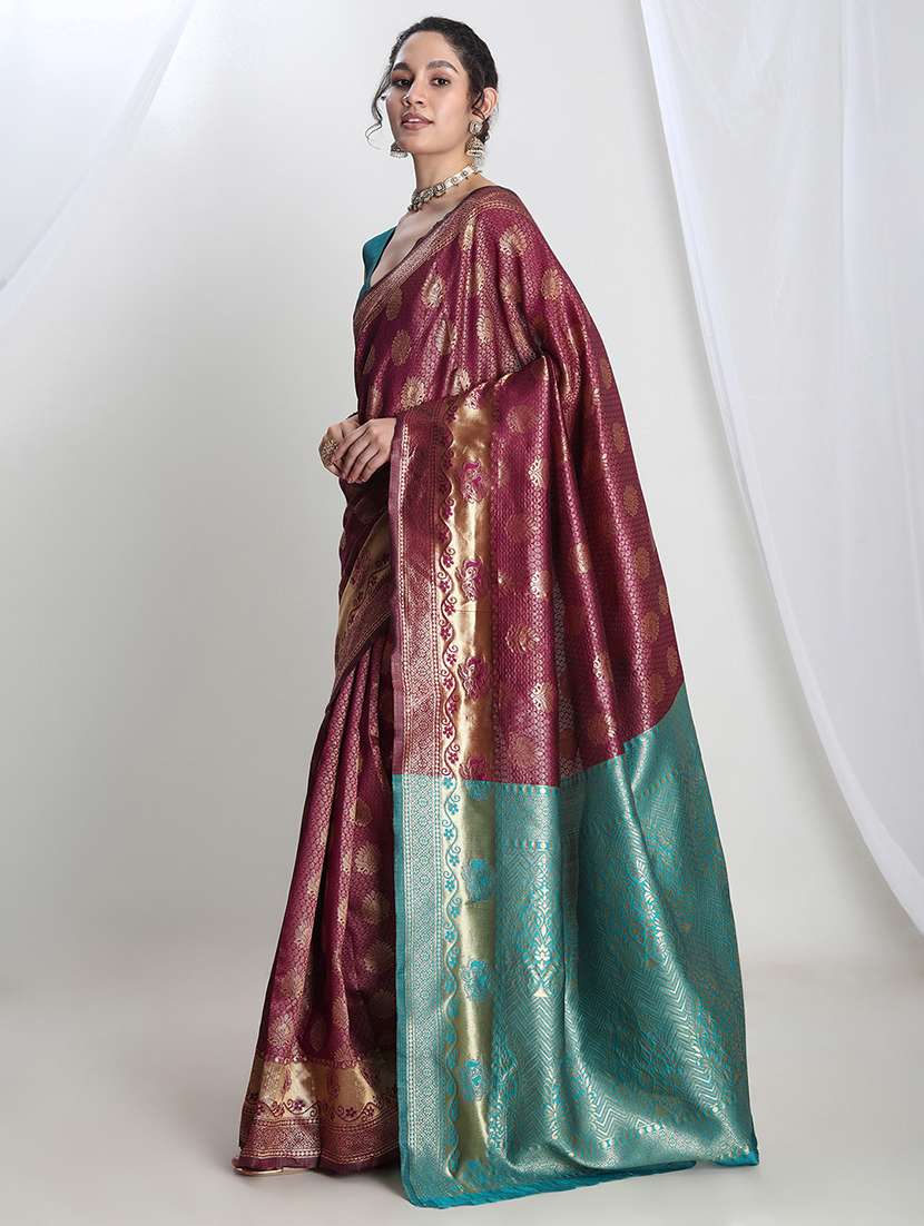 women self design banarasi saree with blouse