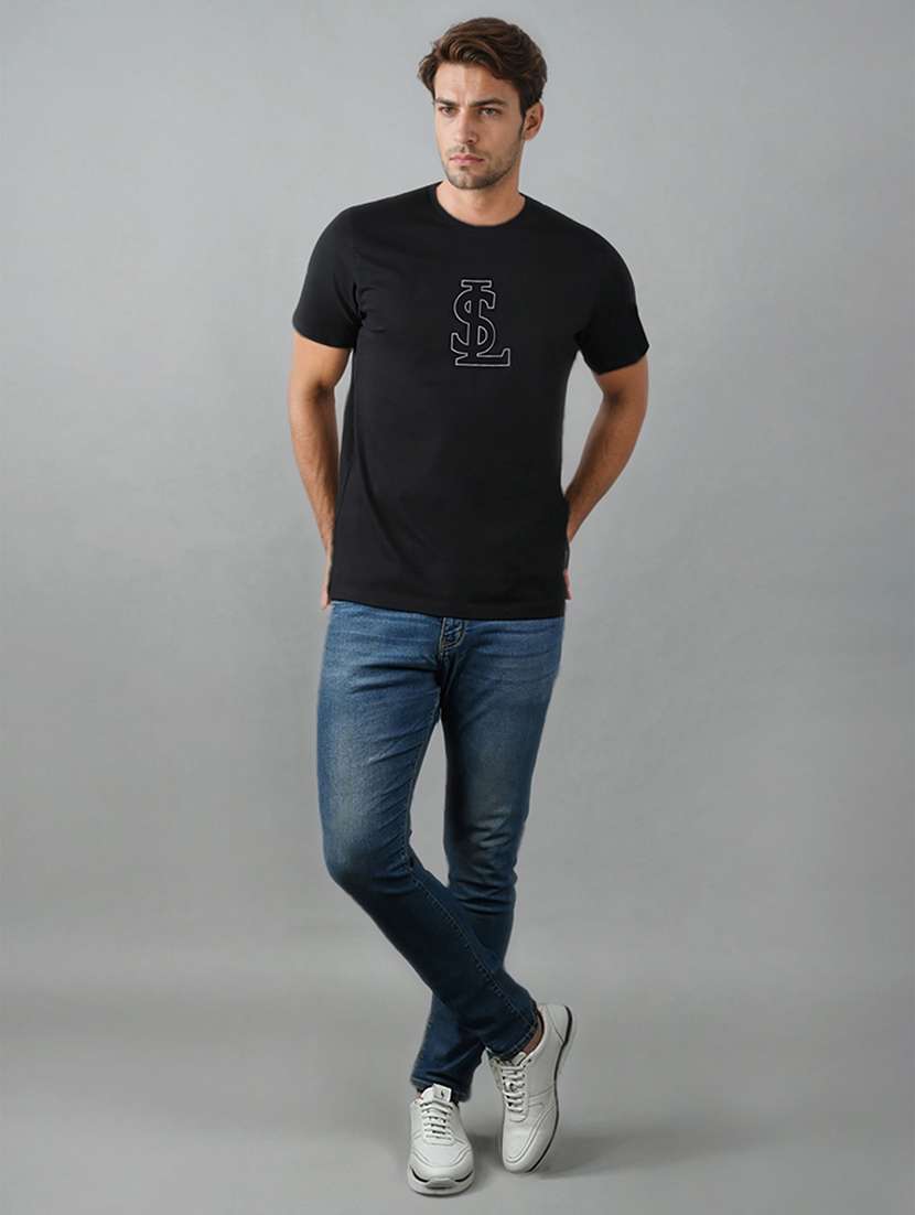 men logo print short sleeve regular fit t-shirt - 21978505 -  Standard Image - 4