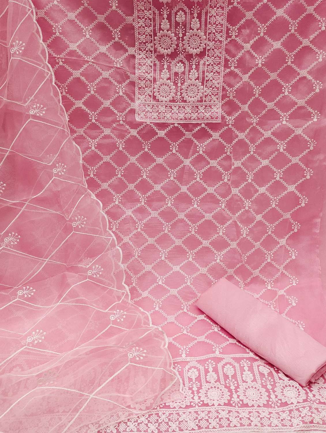 women solid with work embroidered unstitched suit set - 21978514 -  Standard Image - 1