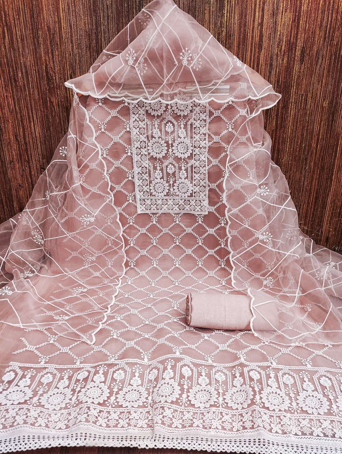 women solid with work embroidered unstitched suit set - 21978521 -  Standard Image - 1