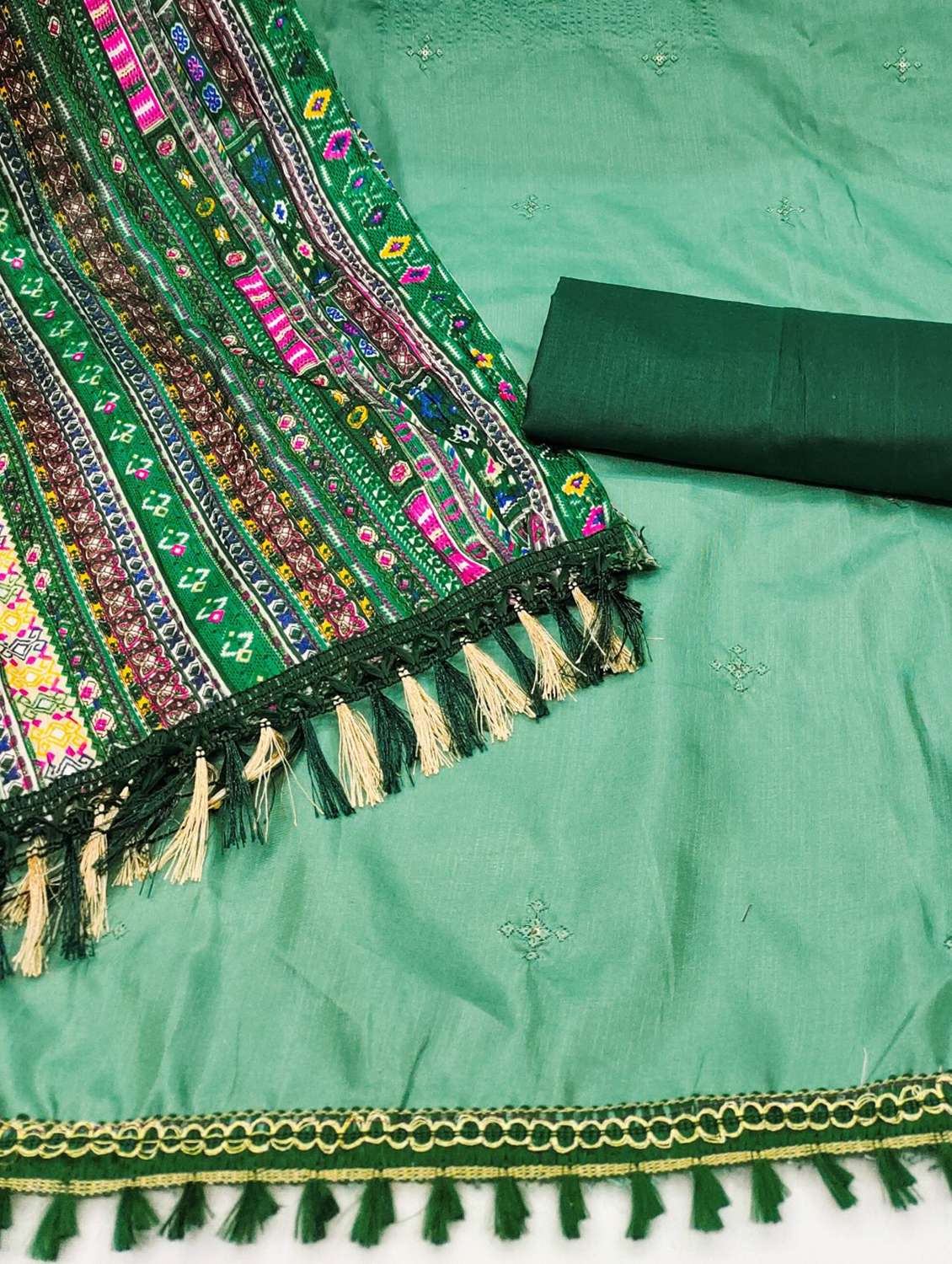 women solid with work embroidered unstitched suit set - 21978525 -  Standard Image - 1