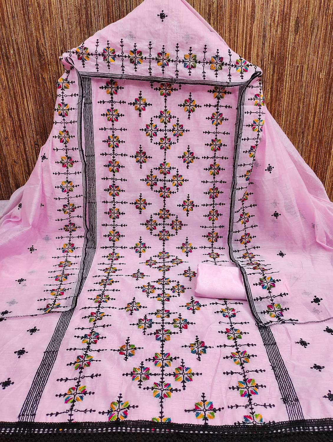 women solid with work embroidered unstitched suit set - 21978547 -  Standard Image - 1