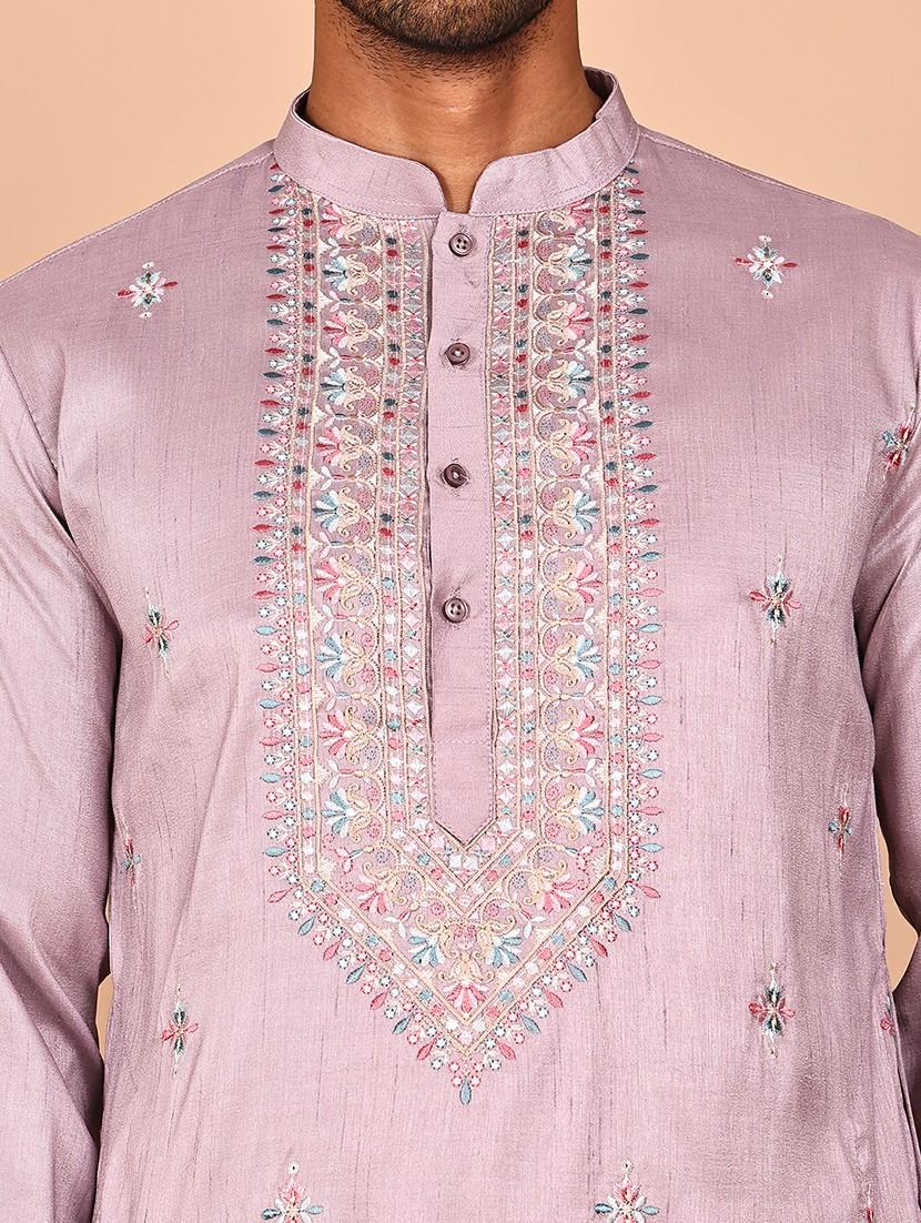 men mandarin neck kurta pyjama with jacket ethnic wear set - 21978575 - Standard Image - 4