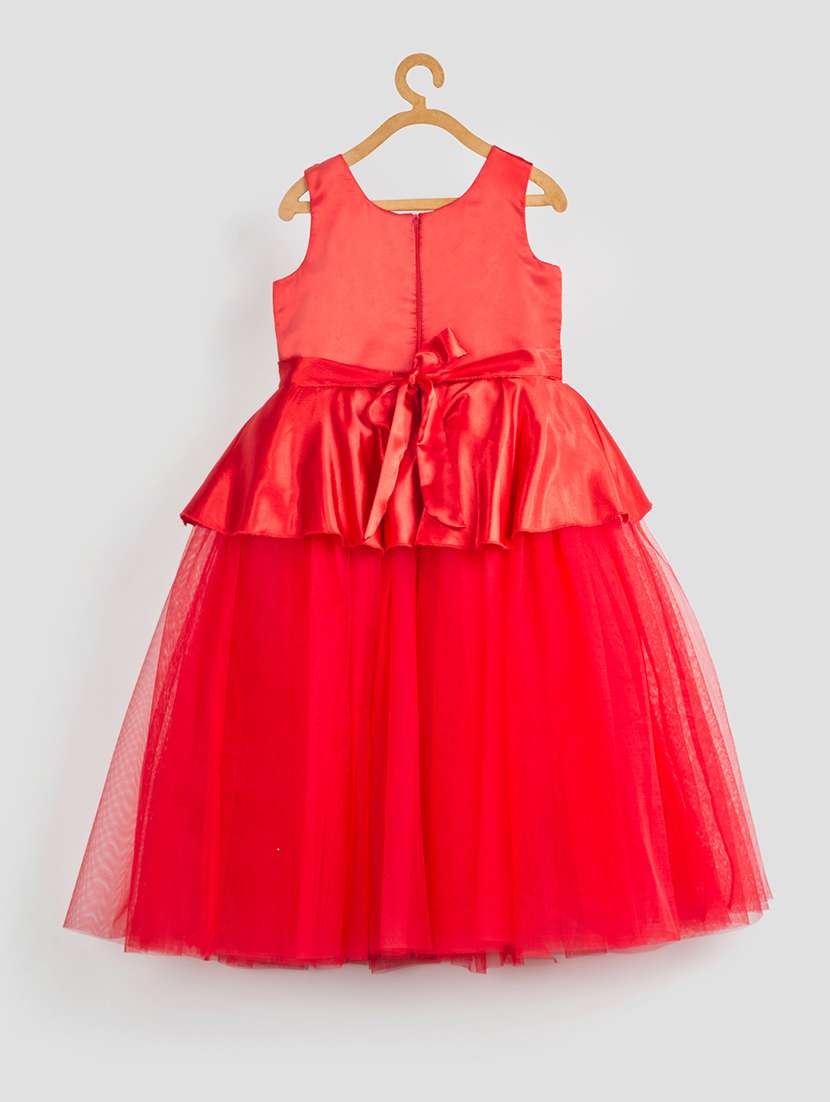 girls self designed sleeveless party gown - 21978609 -  Standard Image - 1