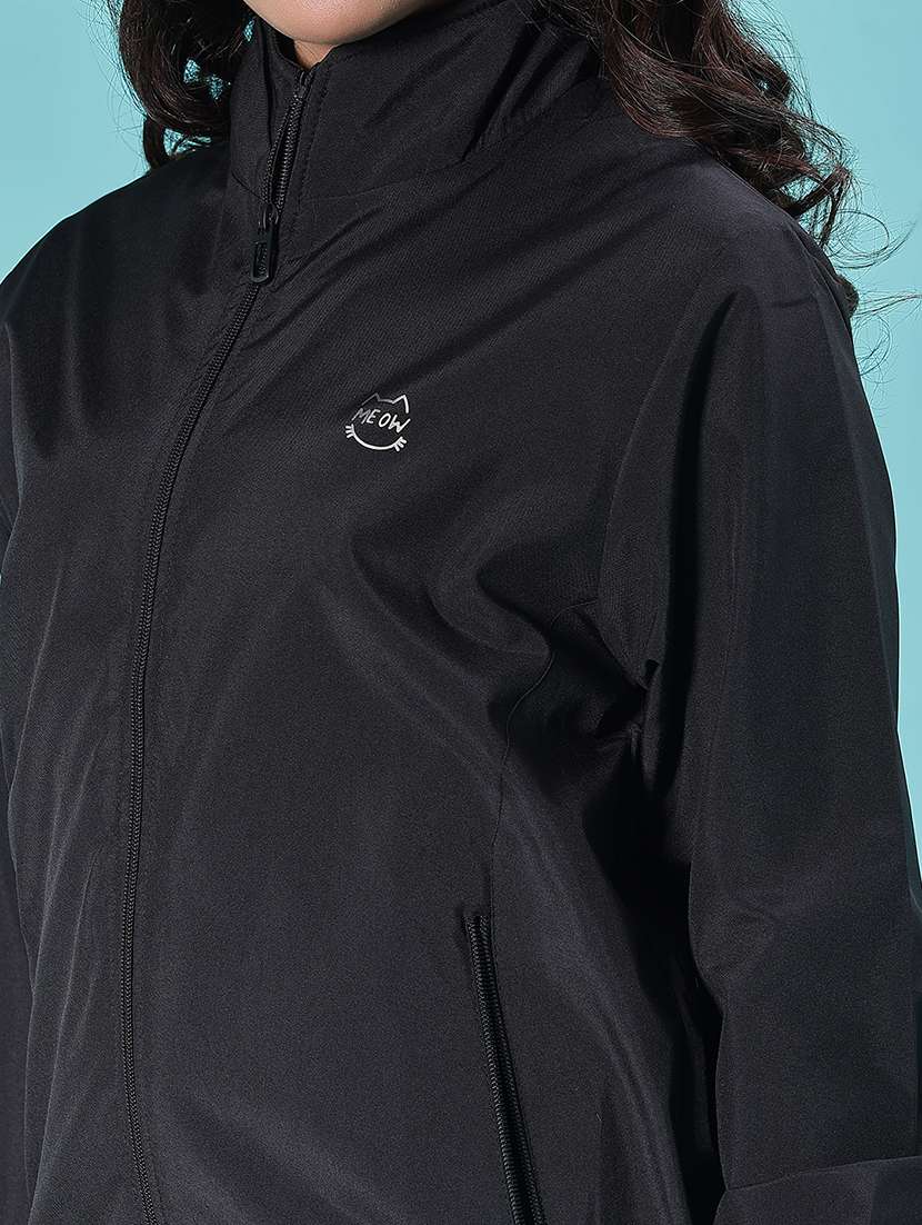 women solid long sleeve windcheater jacket - 21978876 - Standard Image - 4