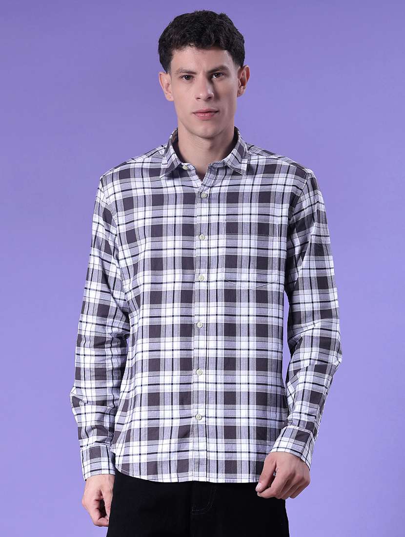 men checkered long sleeve regular fit casual shirt - 21978905 -  Standard Image - 1
