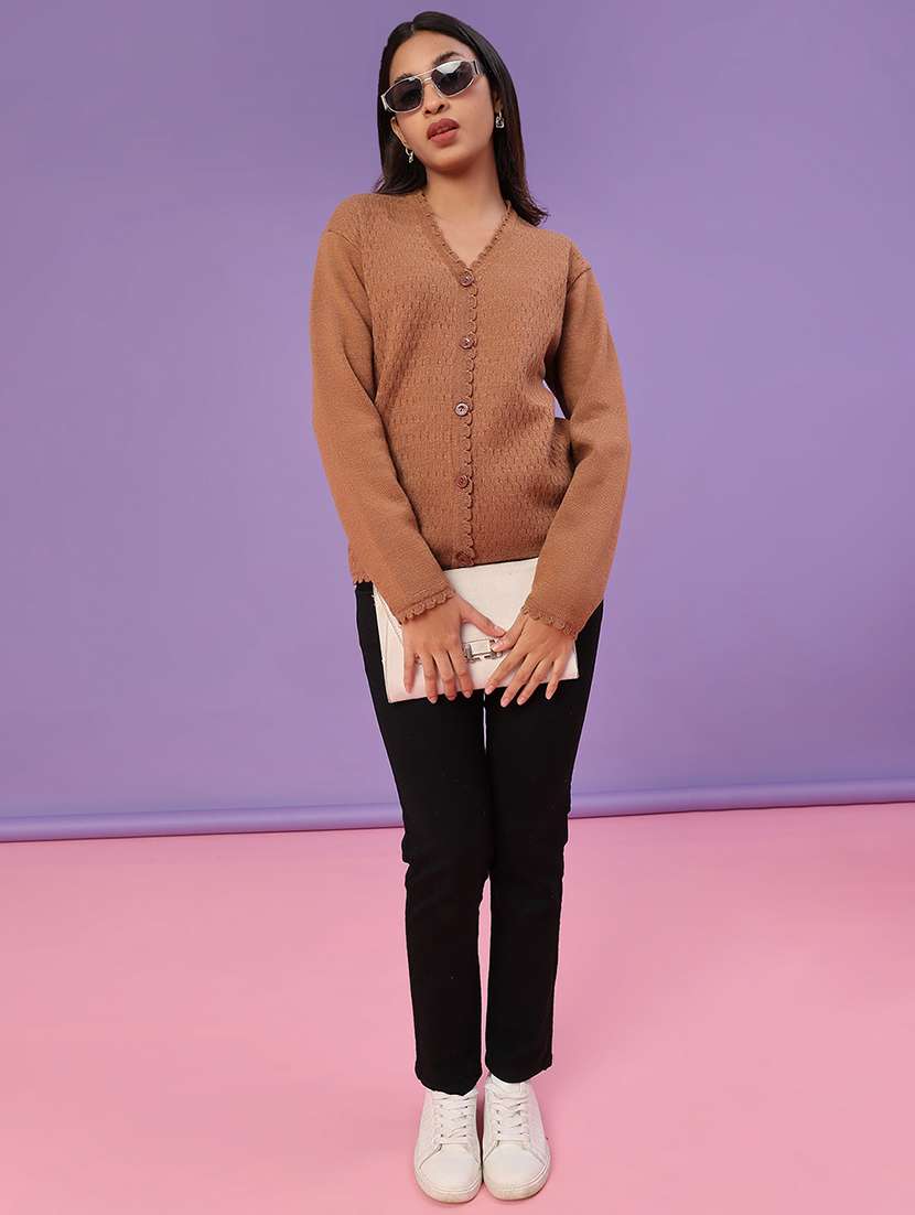 women self design long sleeve cardigan - 21978908 -  Standard Image - 4