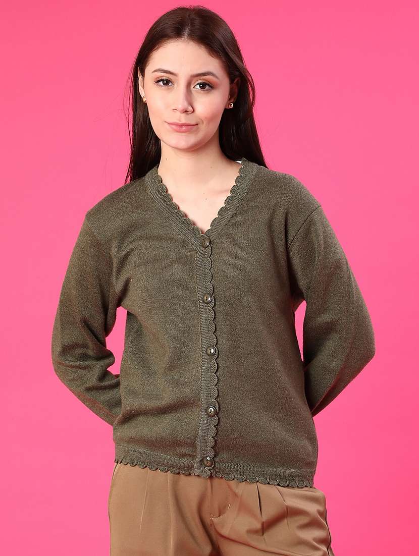women solid long sleeve cardigan - 21978955 -  Standard Image - 1