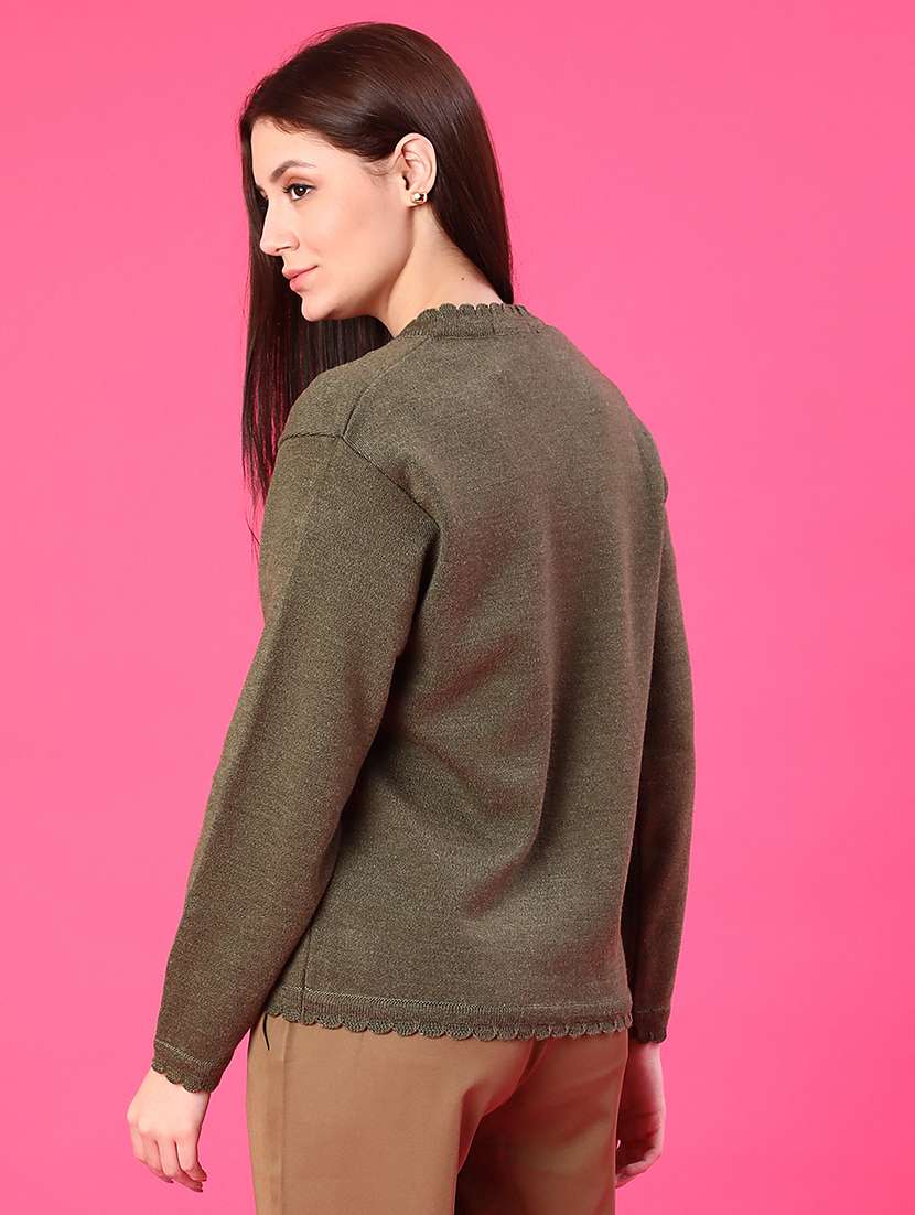women solid long sleeve cardigan - 21978955 - Standard Image - 4