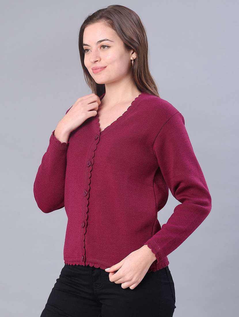 women solid long sleeve cardigan - 21978956 -  Standard Image - 1