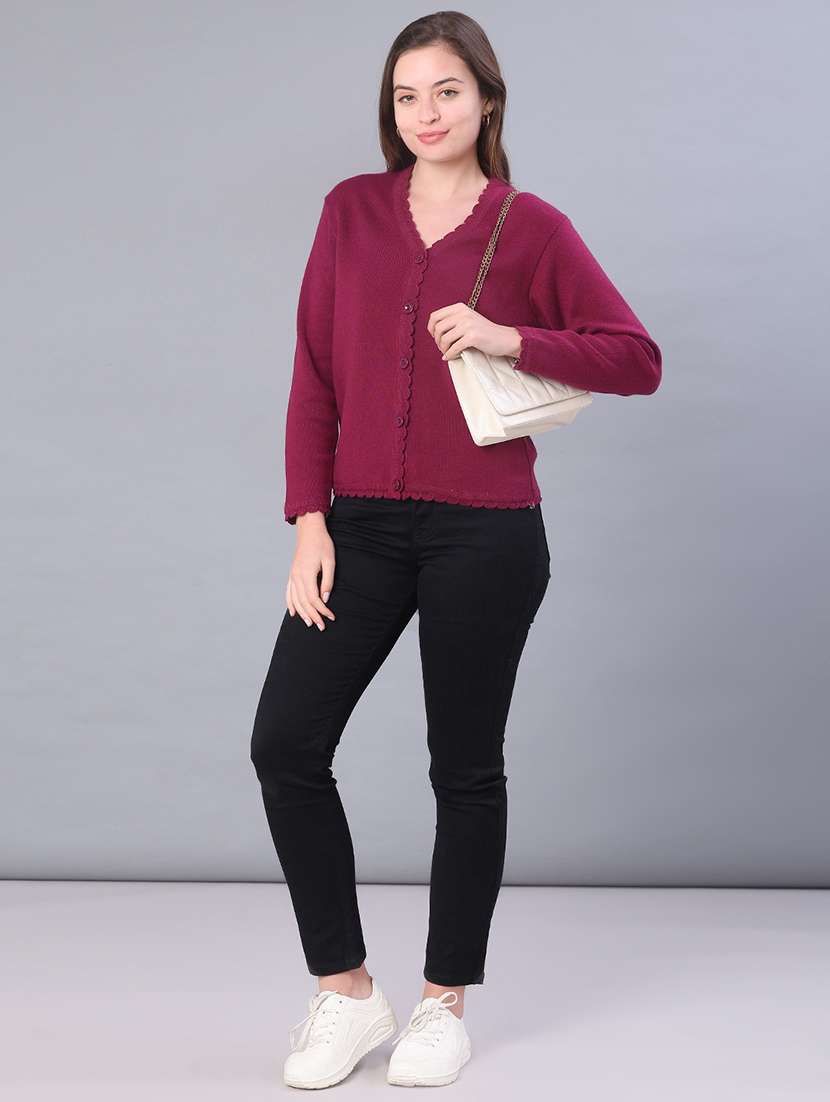 women solid long sleeve cardigan - 21978956 -  Standard Image - 4