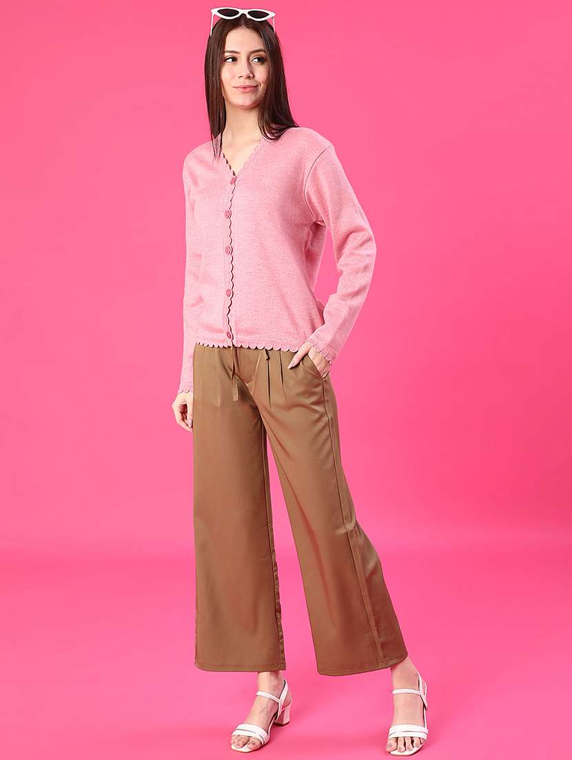 women solid long sleeve cardigan - 21978957 - Standard Image - 4