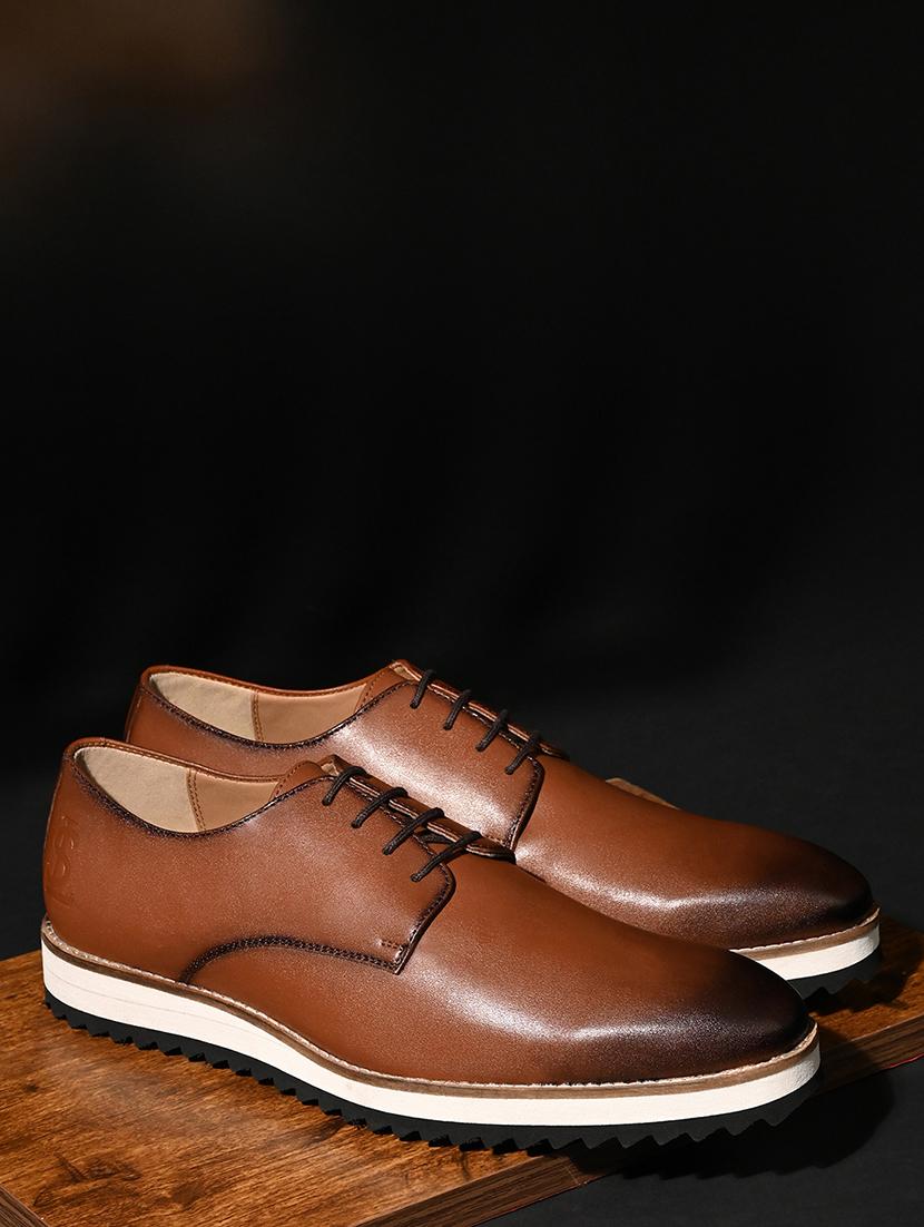 men tan lace-up derby - 21979009 - Standard Image - 1