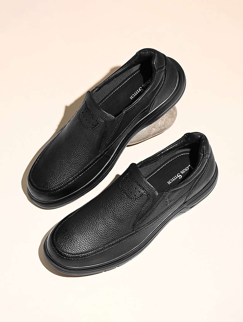 men solid slip on formal shoes - 21979018 -  Standard Image - 1