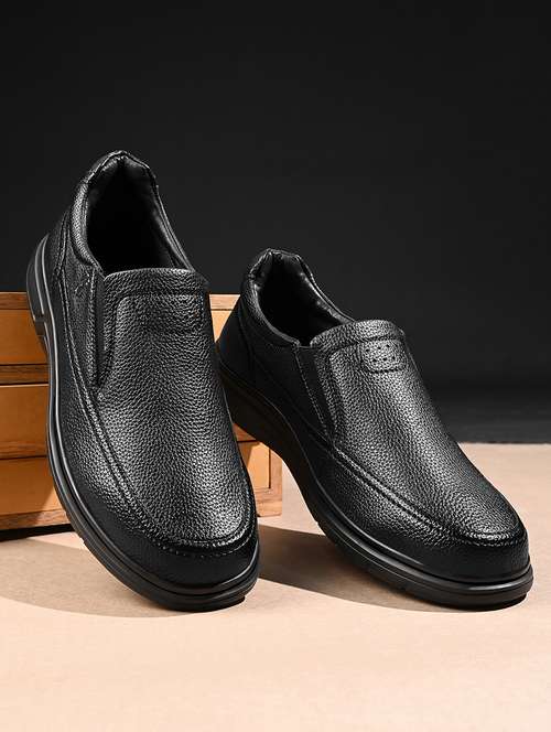 men solid slip on formal shoes - 21979019 -  Standard Image - 0