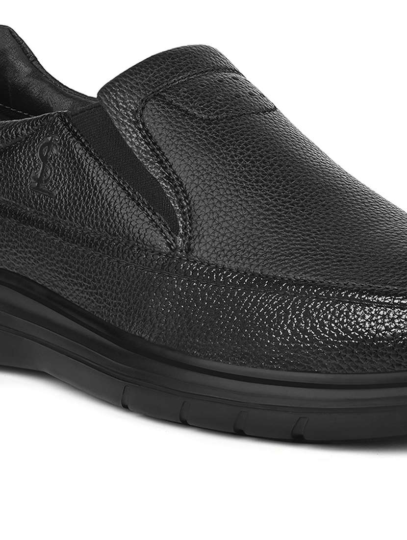 men solid slip on formal shoes - 21979022 -  Standard Image - 4