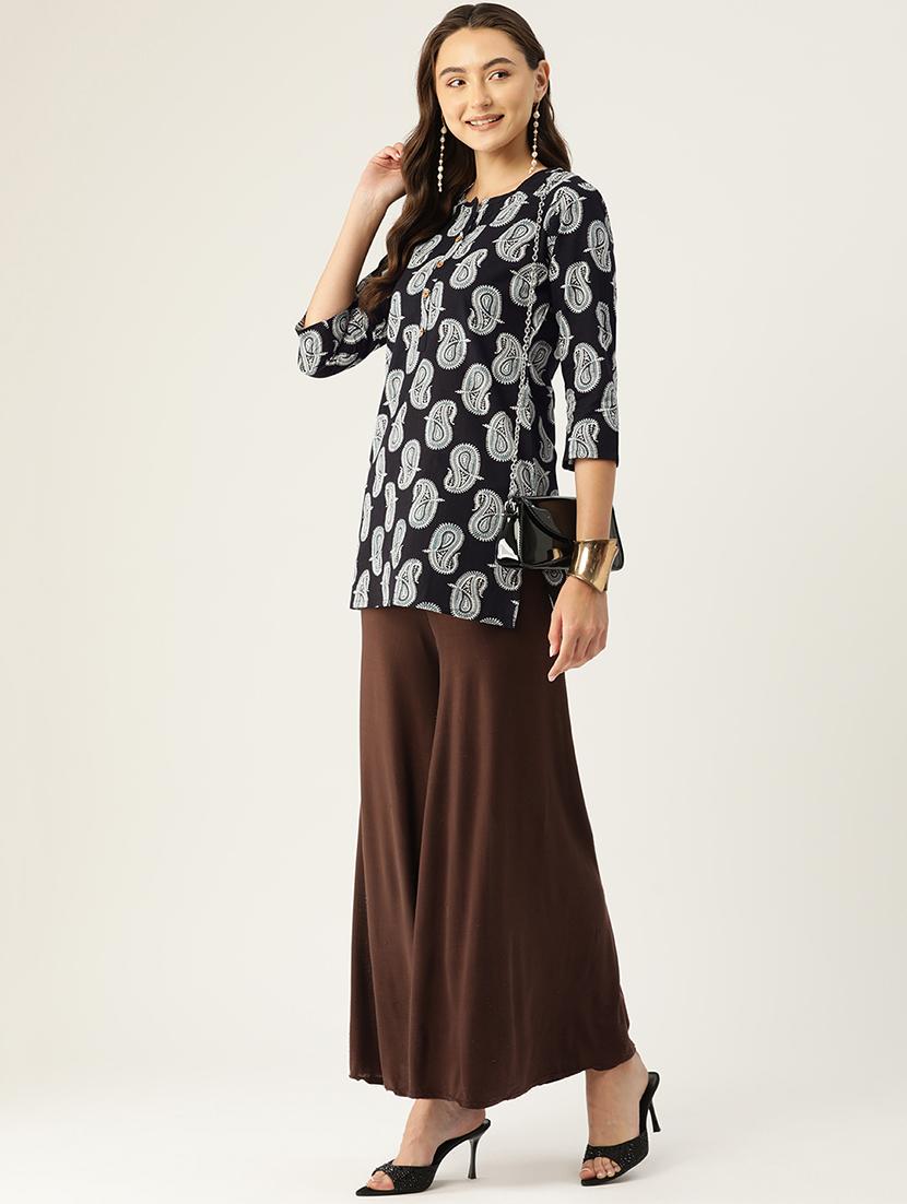 women printed three quarter sleeve straight kurti - 21979025 - Standard Image - 4