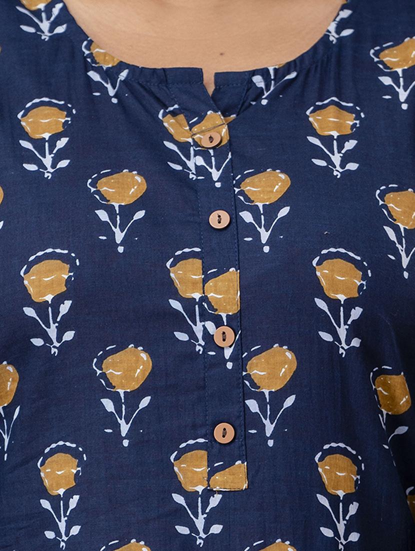 women printed three quarter sleeve straight kurti - 21979037 - Standard Image - 4