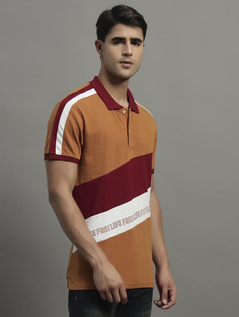 men color blocked short sleeve polo t-shirt - 21979232 - Standard Image - 4