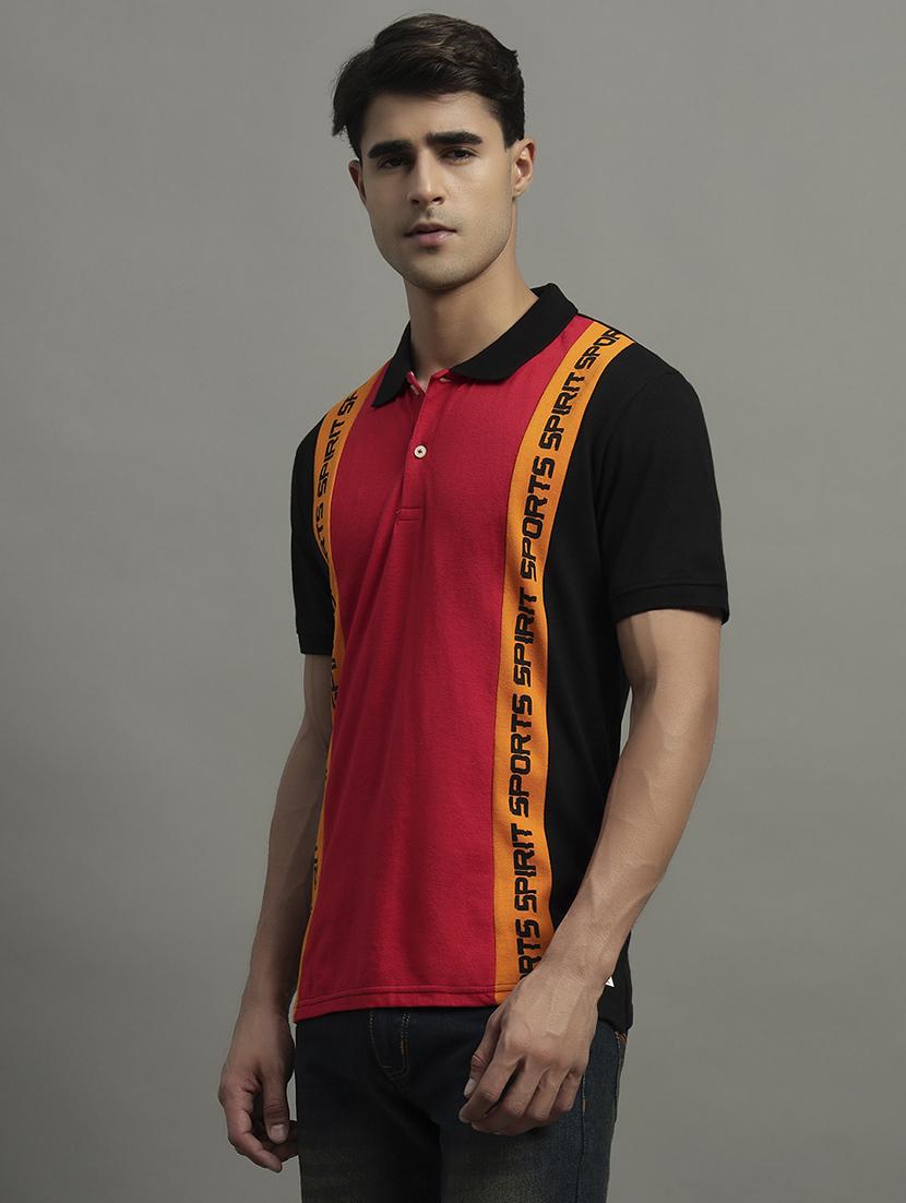 men color blocked short sleeve polo t-shirt - 21979234 -  Standard Image - 1