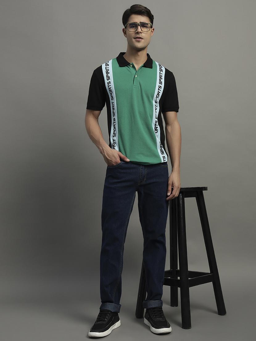 men color blocked short sleeve polo t-shirt - 21979235 - Standard Image - 4