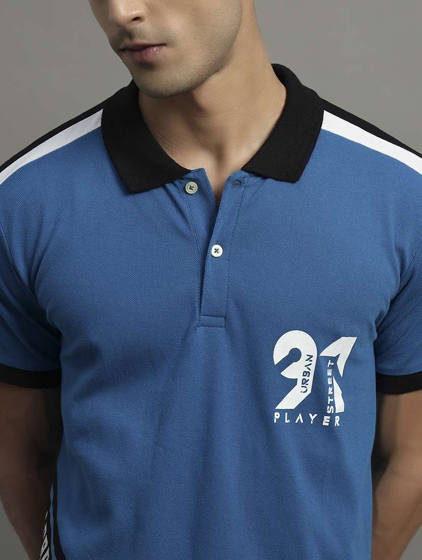 men color blocked short sleeve regular fit polo t-shirt - 21979238 -  Standard Image - 4