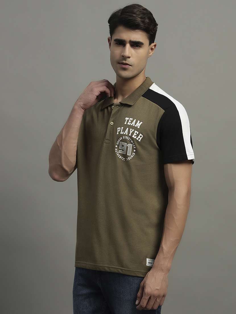 men color blocked short sleeve regular fit polo t-shirt - 21979239 -  Standard Image - 1