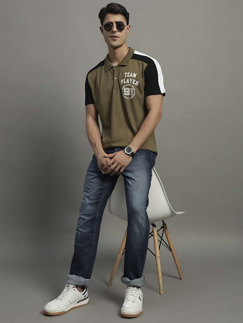 men color blocked short sleeve regular fit polo t-shirt - 21979239 -  Standard Image - 4