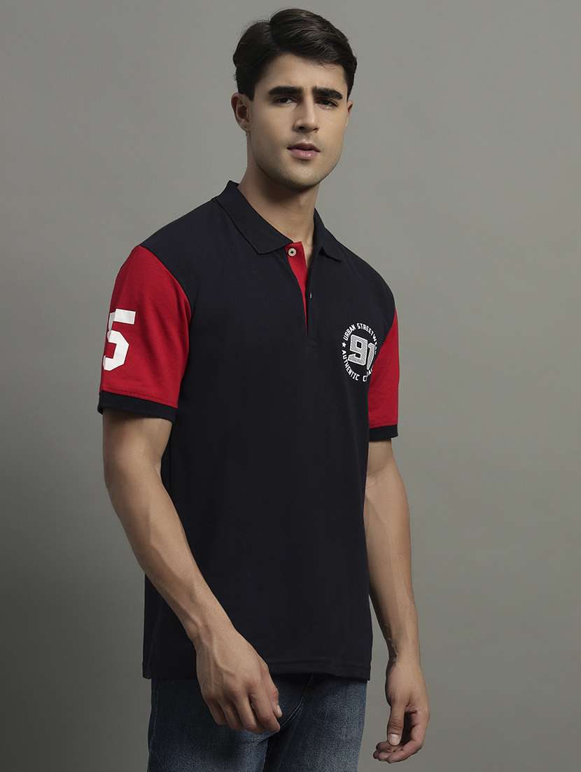 men color blocked short sleeve regular fit polo t-shirt - 21979240 -  Standard Image - 1