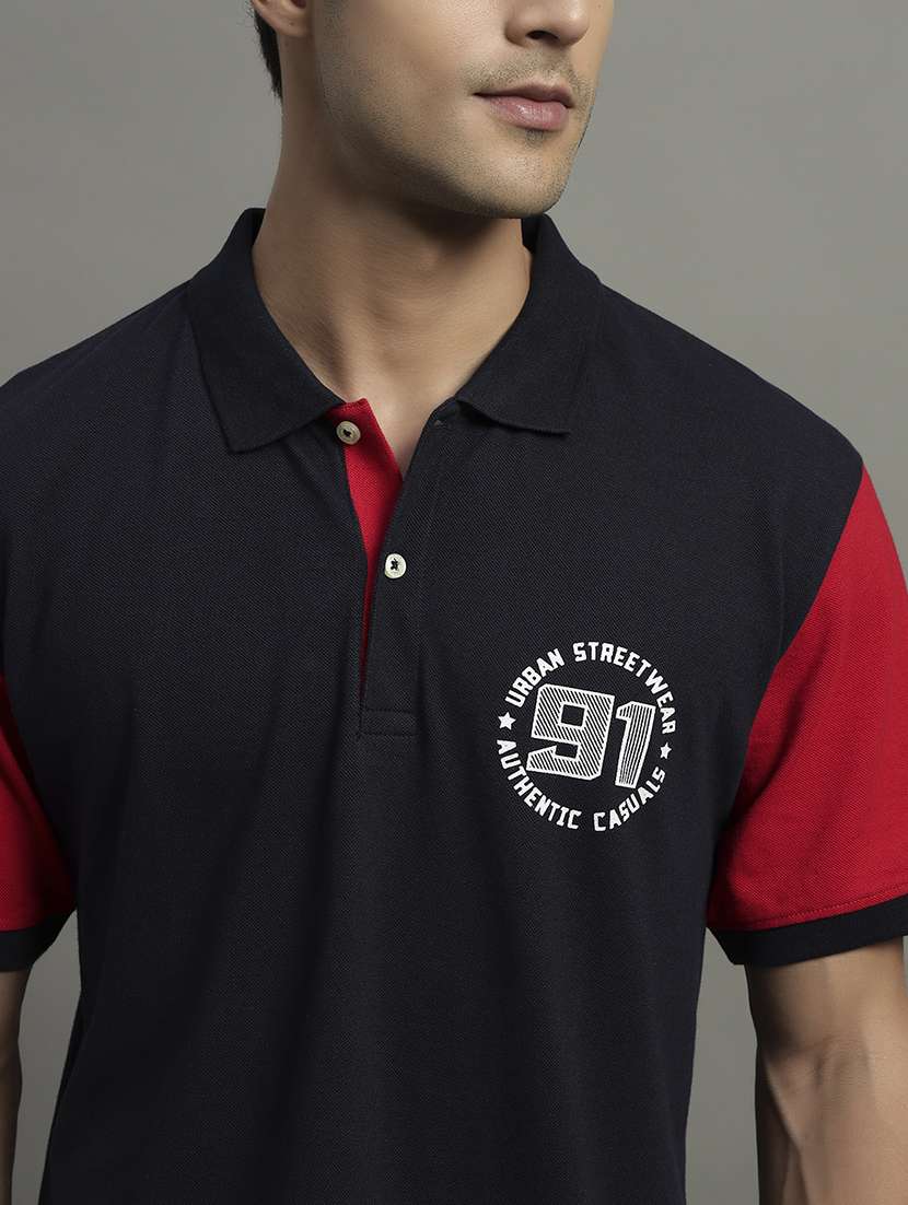 men color blocked short sleeve regular fit polo t-shirt - 21979240 -  Standard Image - 4