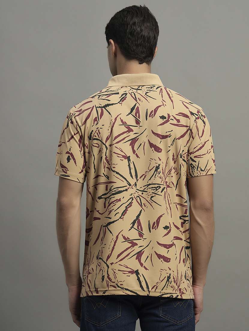 men printed short sleeve polo t-shirt - 21979247 -  Standard Image - 4