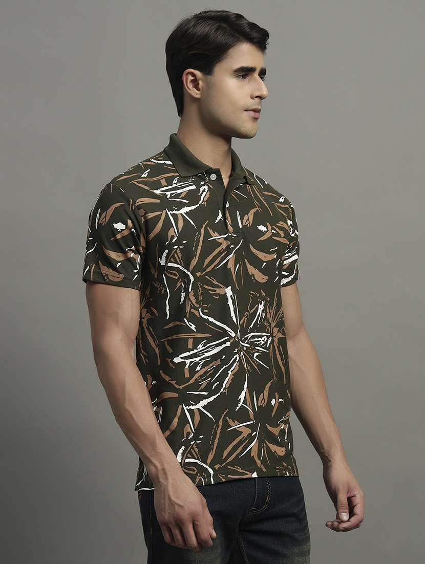 men printed short sleeve polo t-shirt - 21979248 -  Standard Image - 1