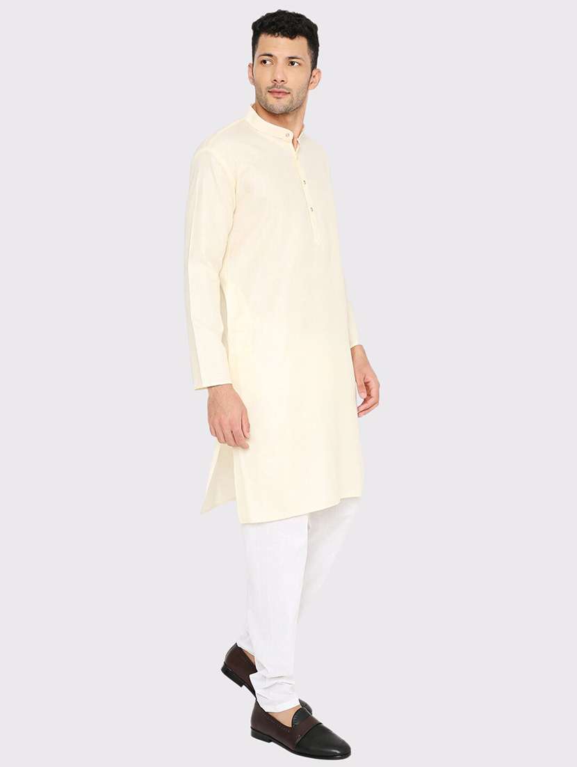men solid mandarin neck long kurta - 21979270 -  Standard Image - 1