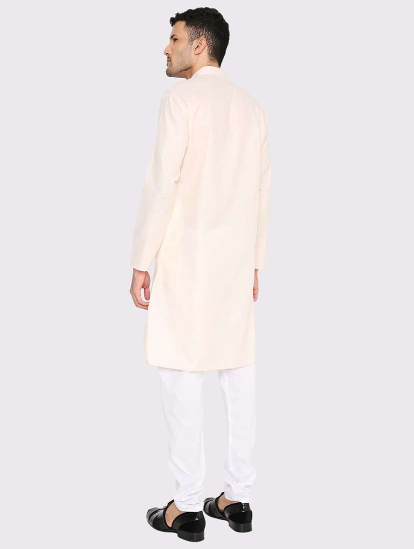 men solid mandarin neck long kurta - 21979274 -  Standard Image - 4