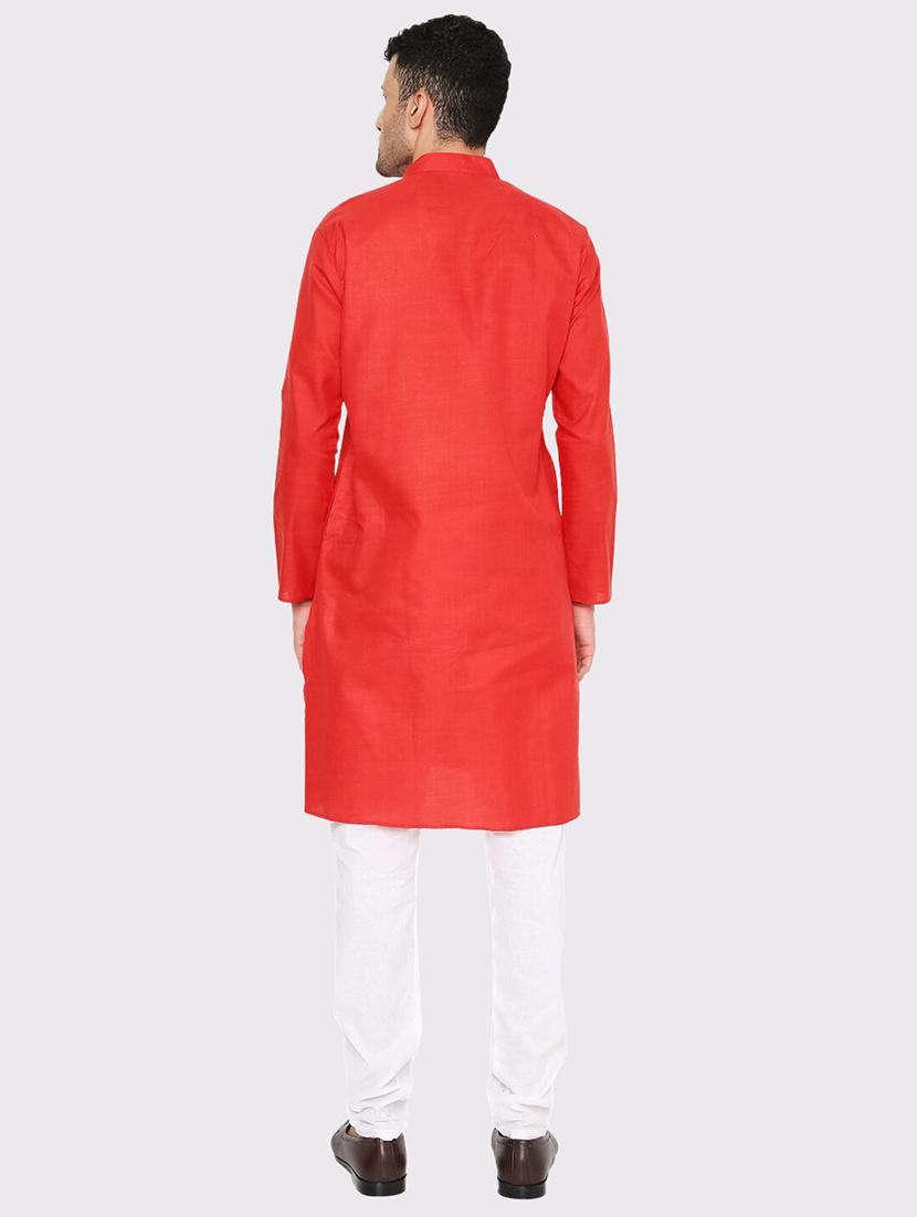 men solid mandarin neck long kurta - 21979277 - Standard Image - 4