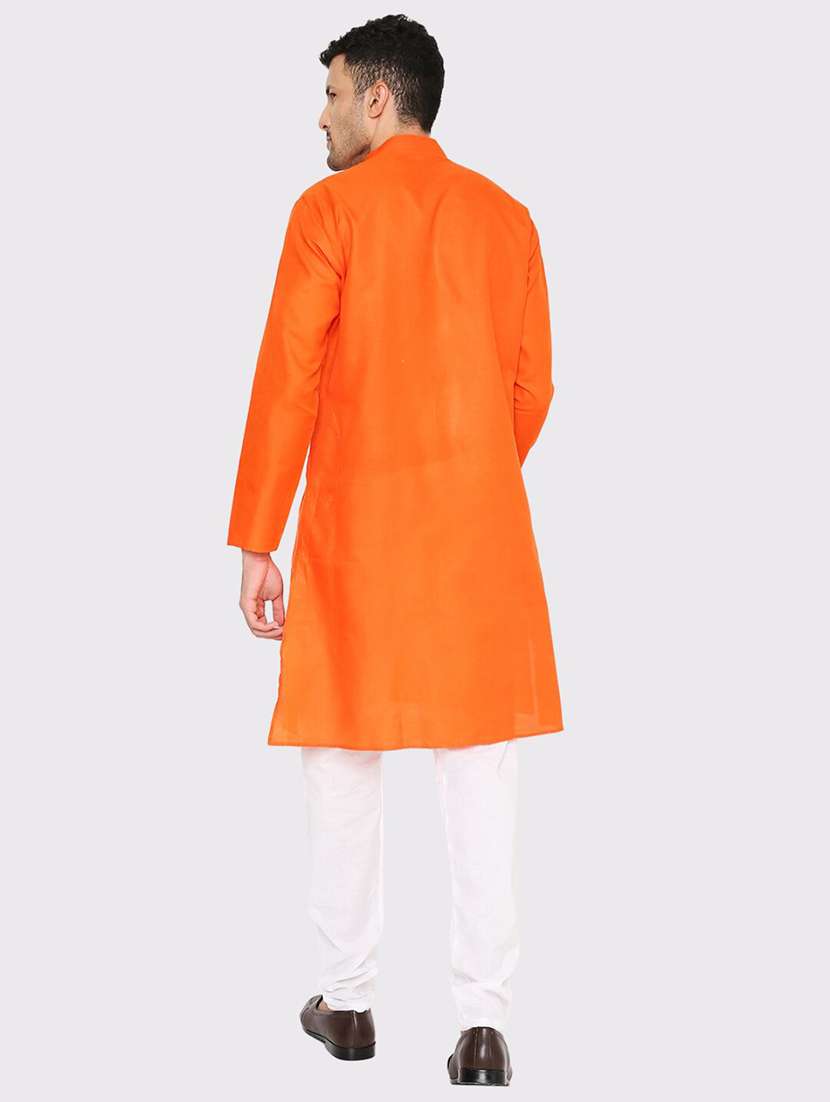 men solid mandarin neck long kurta - 21979281 -  Standard Image - 4