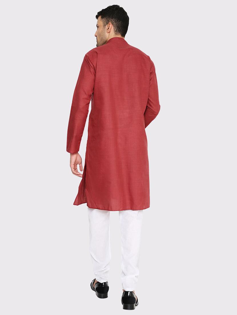 men solid mandarin neck long kurta - 21979285 - Standard Image - 4