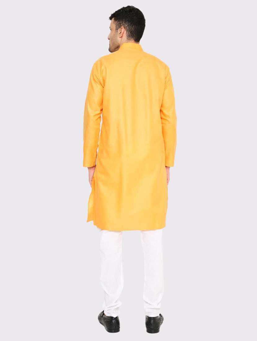 men solid mandarin neck long kurta - 21979292 -  Standard Image - 4