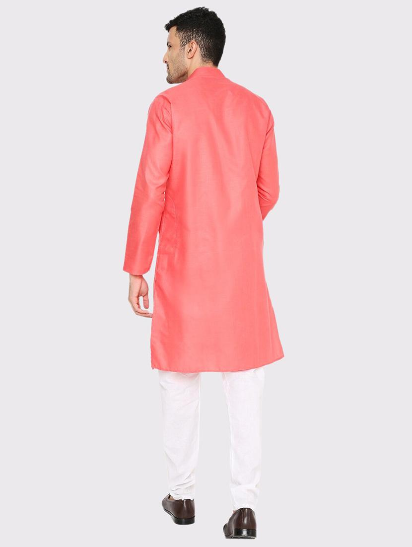 men solid mandarin neck long kurta - 21979294 - Standard Image - 4
