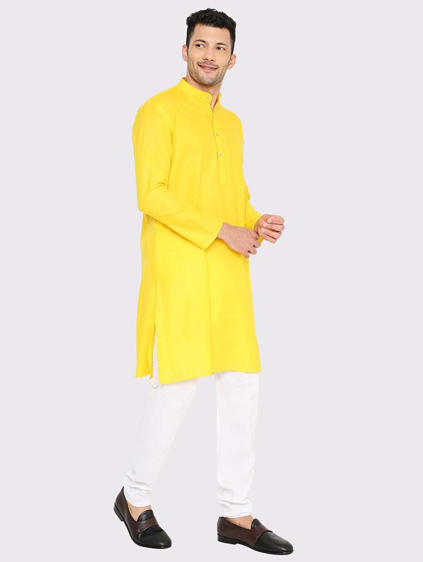 men solid mandarin neck long kurta - 21979296 -  Standard Image - 1
