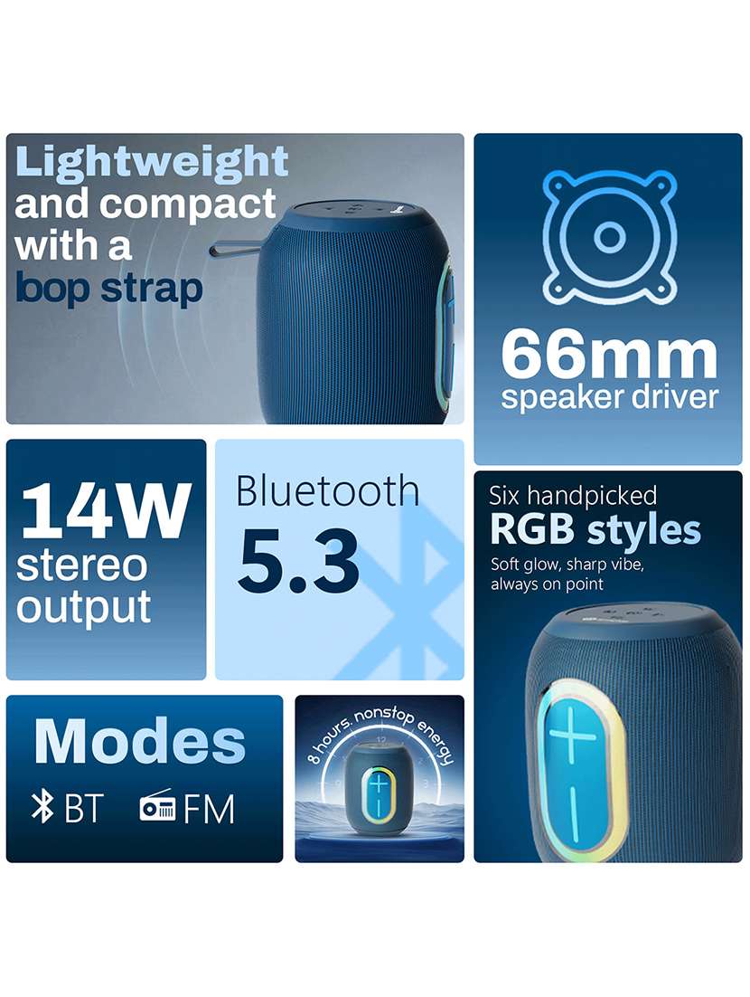 snapup groove bop portable bluetooth speaker (tropical blue) - 21979318 -  Standard Image - 1
