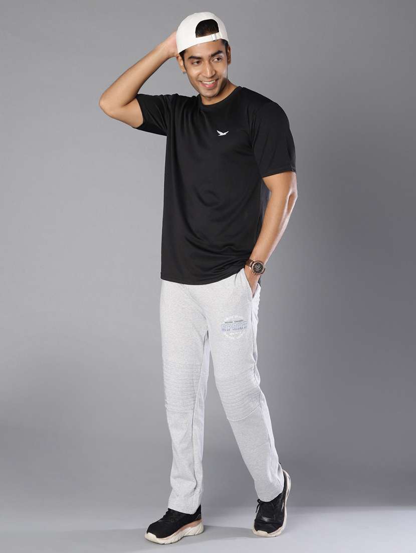 men melange mid rise full length track pant - 21979336 -  Standard Image - 4