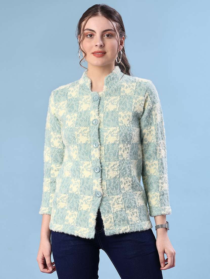 women self design long sleeve cardigan - 21979404 -  Standard Image - 1