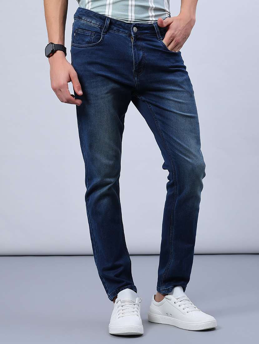 Men Washed Mid Rise Full Length Jeans - 21979454 -  Standard Image - 1
