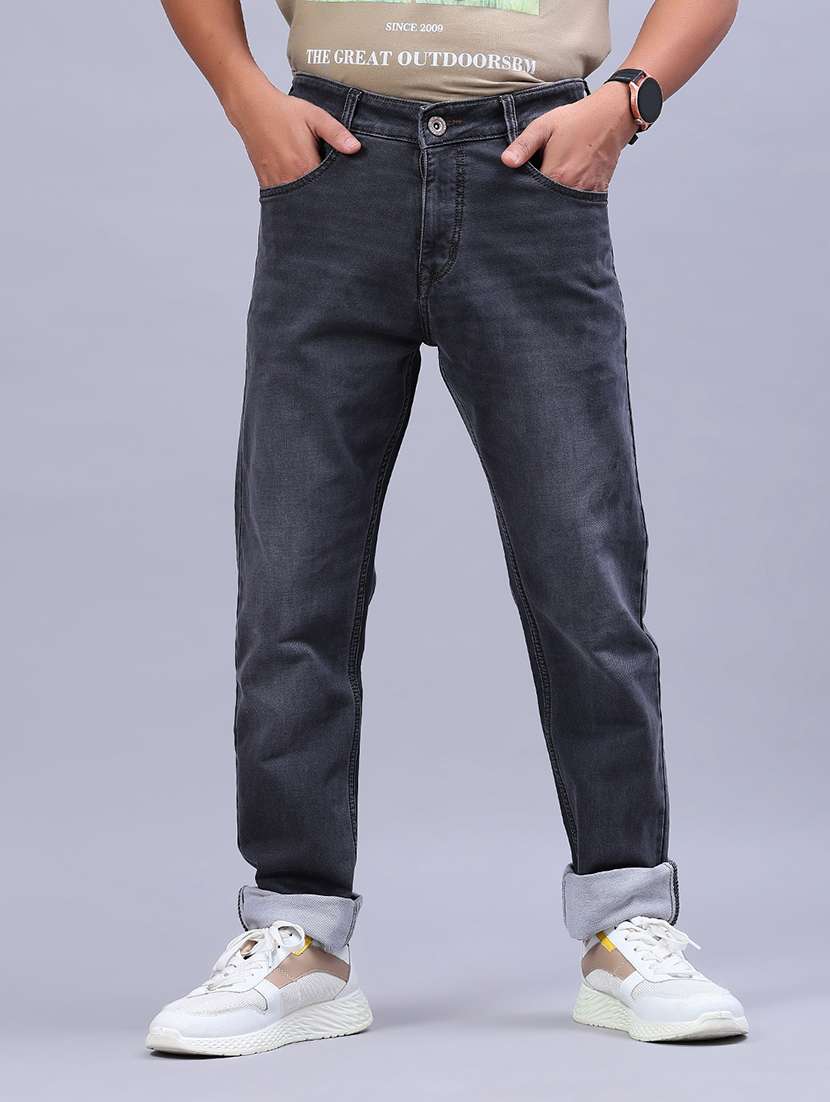 men solid mid rise tapered fit jeans - 21979457 -  Standard Image - 1